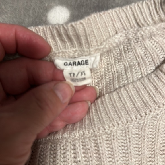 Garage cropped stripe shaker knit sweater - Picture 3 of 4